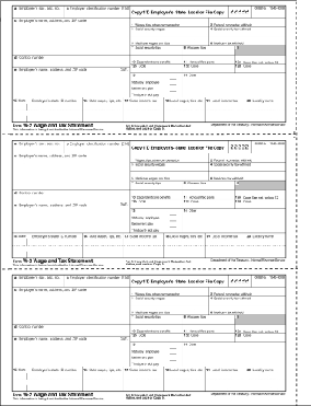 W-2 3-Up Preprinted Employer's Copy (1/D, 1/D, 1/D) (50 Laser Cut Sheets)