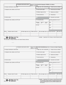 W-2 Combined Copy B/C Employee Federal and File Copies (500 Laser Cut Sheets)