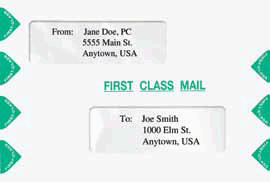 Double Window First Class Envelope (6 in x 9 in) (100 Envelopes)