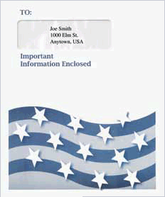 Stars and Bars Single Window 1040 Income Tax Return Envelope (9 1/2 in x 11 1/2 in) (100 Envelopes)