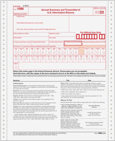 1096 Transmittal 2-Part Carbon (Same as 1096-2) (50 Continuous Forms)