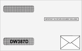 Double Window DIAGONAL SEAM Envelope for 4-Up W-2 Horizontal Combined Format (5 5/8 in x 9 in) (Designed for Machine Inserting Equipment) (100 Envelopes)
