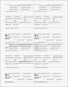 Preprinted M-Style Alternate W-2 4-Up Employee Copy (B-C-2-2) (500 Laser Cut Sheets)