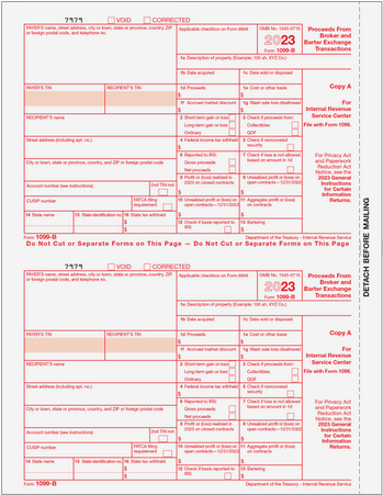 1099-B Copy A for IRS (50 Laser Cut Sheets)