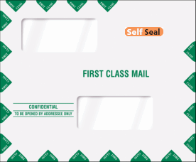 Double Window (Confidential) Self Seal First Class Landscape Tax Return Envelope for Drake, TaxWise, TaxWorks and GreatTax (9 1/2 in x 11 1/2 in) (100 Envelopes)