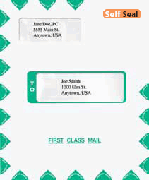 Double Window Self Seal First Class Mail Offset Window Envelope for CCH ProSystem fx (9 5/8 in x 11 5/8 in) (100 Envelopes)